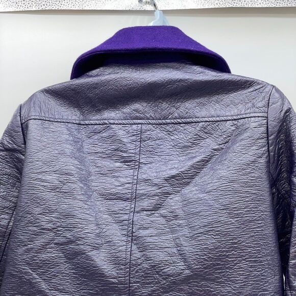 Nanette Lapore Moto Style Jacket in Royal Purple Wool and Polyurethane Body - Picture 9 of 14